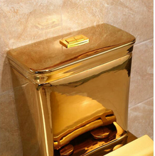 Load image into Gallery viewer, Artistic Plain Golden One Piece Close stool Siphon Flushing S-Trap Floor Mounted Luxious Villa Bathroom Seat Toilet