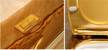 Load image into Gallery viewer, Artistic Plain Golden One Piece Close stool Siphon Flushing S-Trap Floor Mounted Luxious Villa Bathroom Seat Toilet