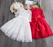 Load image into Gallery viewer, "Arna" Royal Gown Collection - White Lace Princess Dress For Girls