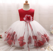 Load image into Gallery viewer, "Arna" Royal Gown Collection - Flower Tulle Toddler Kids Christening Costume Newborn Baby Girl Birthday Dress