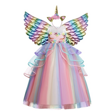 Load image into Gallery viewer, "Arna" Royal Gown Collection - Girls Unicorn Summer Dresses Tutu Long