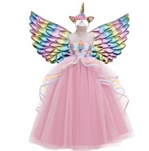 Load image into Gallery viewer, "Arna" Royal Gown Collection - Girls Unicorn Summer Dresses Tutu Long