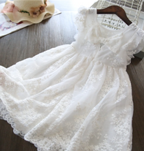 Load image into Gallery viewer, "Arna" Royal Gown Collection - White Lace Princess Dress For Girls