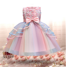 Load image into Gallery viewer, "Arna" Royal Gown Collection - Flower Dresses For Girls Elegant Rainbow Tutu Ball Gown 4-10 Year