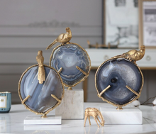 Load image into Gallery viewer, "Arna Collection" Luxury -Natural Agate Marble Bird Figurine Creativity Ornaments Desk Bookcase Natural Material Crafts Living Room Decoration