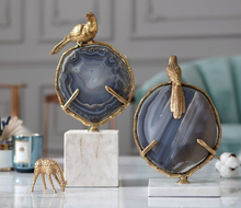 Load image into Gallery viewer, "Arna Collection" Luxury -Natural Agate Marble Bird Figurine Creativity Ornaments Desk Bookcase Natural Material Crafts Living Room Decoration