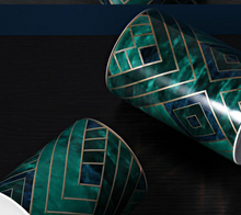 Load image into Gallery viewer, "Arna Lisa" Royal Collection - Luxury 3 Piece Storage - Green/Blue/Gold