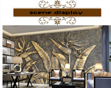 Load image into Gallery viewer, "Arna" Collections - DIY - Custom Photo Wallpaper Mural Golden Sculpture Wall Background Wall 3D