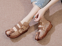 Load image into Gallery viewer, "Arna" Collection Shoes - Handcrafted Original Leathers - Retro Women Sandals Hand-Painted