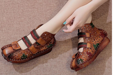 Load image into Gallery viewer, "Arna" Collection Shoes - Handcrafted Original Leathers - Retro Women Sandals Hand-Painted