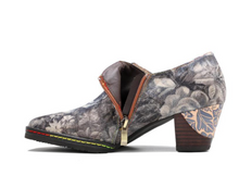 Load image into Gallery viewer, "Arna" Collection Shoes - Handcrafted Original Leathers - Women Shoes Female Print Fabric High Heels Retro Pumps