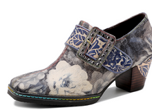 Load image into Gallery viewer, "Arna" Collection Shoes - Handcrafted Original Leathers - Women Shoes Female Print Fabric High Heels Retro Pumps