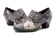 Load image into Gallery viewer, "Arna" Collection Shoes - Handcrafted Original Leathers - Women Shoes Female Print Fabric High Heels Retro Pumps