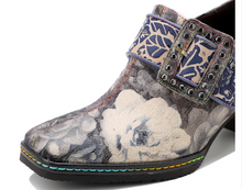 Load image into Gallery viewer, "Arna" Collection Shoes - Handcrafted Original Leathers - Women Shoes Female Print Fabric High Heels Retro Pumps