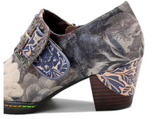 Load image into Gallery viewer, "Arna" Collection Shoes - Handcrafted Original Leathers - Women Shoes Female Print Fabric High Heels Retro Pumps