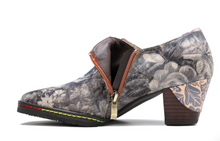 Load image into Gallery viewer, "Arna" Collection Shoes - Handcrafted Original Leathers - Women Shoes Female Print Fabric High Heels Retro Pumps