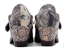 Load image into Gallery viewer, "Arna" Collection Shoes - Handcrafted Original Leathers - Women Shoes Female Print Fabric High Heels Retro Pumps
