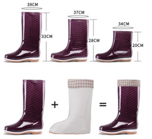 Load image into Gallery viewer, Rain Boots/Gumboots Women High-Top Boots - NON-SLIP, WATERPROOF, PVC