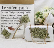 Load image into Gallery viewer, Limited Edition - Luxury Lace Shoe Set - Many colours & Sizes (Shoe + Clutch)