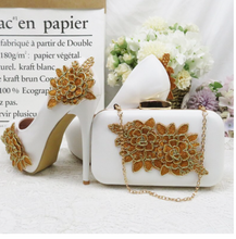 Load image into Gallery viewer, Limited Edition - Luxury Lace Shoe Set - Many colours & Sizes (Shoe + Clutch)