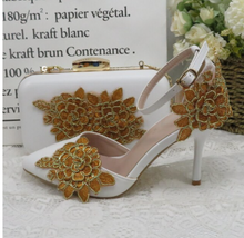 Load image into Gallery viewer, Limited Edition - Luxury Lace Shoe Set - Many colours & Sizes (Shoe + Clutch)
