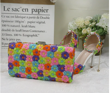 Load image into Gallery viewer, Limited Edition - Luxury Lace Shoe Set - Many colours & Sizes (Shoe + Clutch)