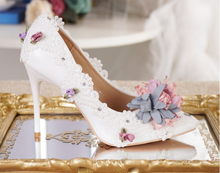 Load image into Gallery viewer, Limited Edition - Luxury Lace Shoe Set - Many colours & Sizes (Shoe + Clutch) Wedding
