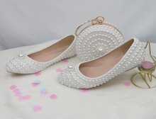 Load image into Gallery viewer, Limited Edition - Luxury Lace Shoe Set - Many colours & Sizes (Shoe + Clutch) Wedding