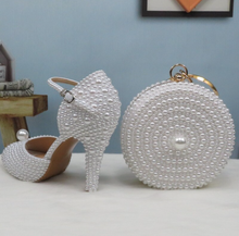 Load image into Gallery viewer, Limited Edition - Luxury Lace Shoe Set - Many colours & Sizes (Shoe + Clutch) Wedding