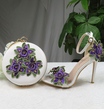 Load image into Gallery viewer, Limited Edition - Luxury Lace Shoe Set - Many colours & Sizes (Shoe + Clutch)