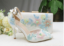 Load image into Gallery viewer, Limited Edition - Luxury Lace Shoe Set - Many Colours & Sizes (Shoe + Clutch)