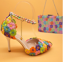 Load image into Gallery viewer, Limited Edition - Luxury Lace Shoe Set - Many colours & Sizes (Shoe + Clutch)