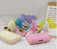 Load image into Gallery viewer, Limited Edition - Luxury Lace Shoe Set - Many colours & Sizes (Shoe + Clutch)