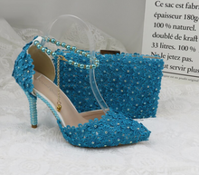 Load image into Gallery viewer, Limited Edition - Luxury Lace Shoe Set - Many colours & Sizes (Shoe + Clutch)