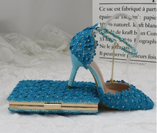 Load image into Gallery viewer, Limited Edition - Luxury Lace Shoe Set - Many colours & Sizes (Shoe + Clutch)