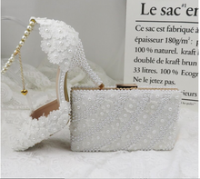 Load image into Gallery viewer, Limited Edition - Luxury Lace Shoe Set - Many colours & Sizes (Shoe + Clutch)