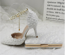 Load image into Gallery viewer, Limited Edition - Luxury Lace Shoe Set - Many colours & Sizes (Shoe + Clutch)