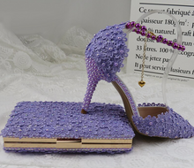 Load image into Gallery viewer, Limited Edition - Luxury Lace Shoe Set - Many colours & Sizes (Shoe + Clutch)