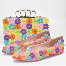 Load image into Gallery viewer, Limited Edition - Luxury Lace Shoe Set - Many Styles/Colours & Sizes (Shoe + Clutch) Wedding