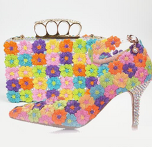 Load image into Gallery viewer, Limited Edition - Luxury Lace Shoe Set - Many Styles/Colours & Sizes (Shoe + Clutch) Wedding