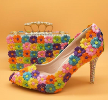 Load image into Gallery viewer, Limited Edition - Luxury Lace Shoe Set - Many Styles/Colours & Sizes (Shoe + Clutch) Wedding