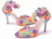 Load image into Gallery viewer, Limited Edition - Luxury Lace Shoe Set - Many Styles/Colours & Sizes (Shoe + Clutch) Wedding