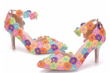 Load image into Gallery viewer, Limited Edition - Luxury Lace Shoe Set - Many Styles/Colours & Sizes (Shoe + Clutch) Wedding