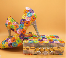 Load image into Gallery viewer, Limited Edition - Luxury Lace Shoe Set - Many Styles/Colours & Sizes (Shoe + Clutch) Wedding