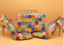 Load image into Gallery viewer, Limited Edition - Luxury Lace Shoe Set - Many Styles/Colours & Sizes (Shoe + Clutch) Wedding