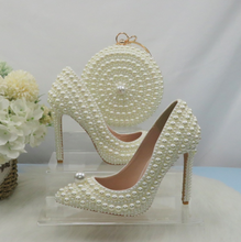 Load image into Gallery viewer, Limited Edition - Luxury Lace Shoe Set - Many Styles/Colours & Sizes (Shoe + Clutch) Wedding