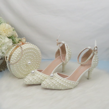 Load image into Gallery viewer, Limited Edition - Luxury Lace Shoe Set - Many Styles/Colours & Sizes (Shoe + Clutch) Wedding