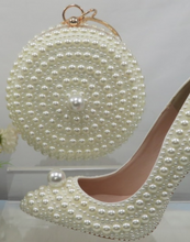 Load image into Gallery viewer, Limited Edition - Luxury Lace Shoe Set - Many Styles/Colours & Sizes (Shoe + Clutch) Wedding
