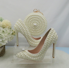 Load image into Gallery viewer, Limited Edition - Luxury Lace Shoe Set - Many Styles/Colours & Sizes (Shoe + Clutch) Wedding