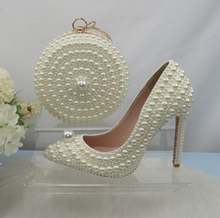 Load image into Gallery viewer, Limited Edition - Luxury Lace Shoe Set - Many Styles/Colours & Sizes (Shoe + Clutch) Wedding